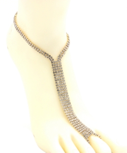 Rhinestone Simple Toering Anklet AN300039 GOLD